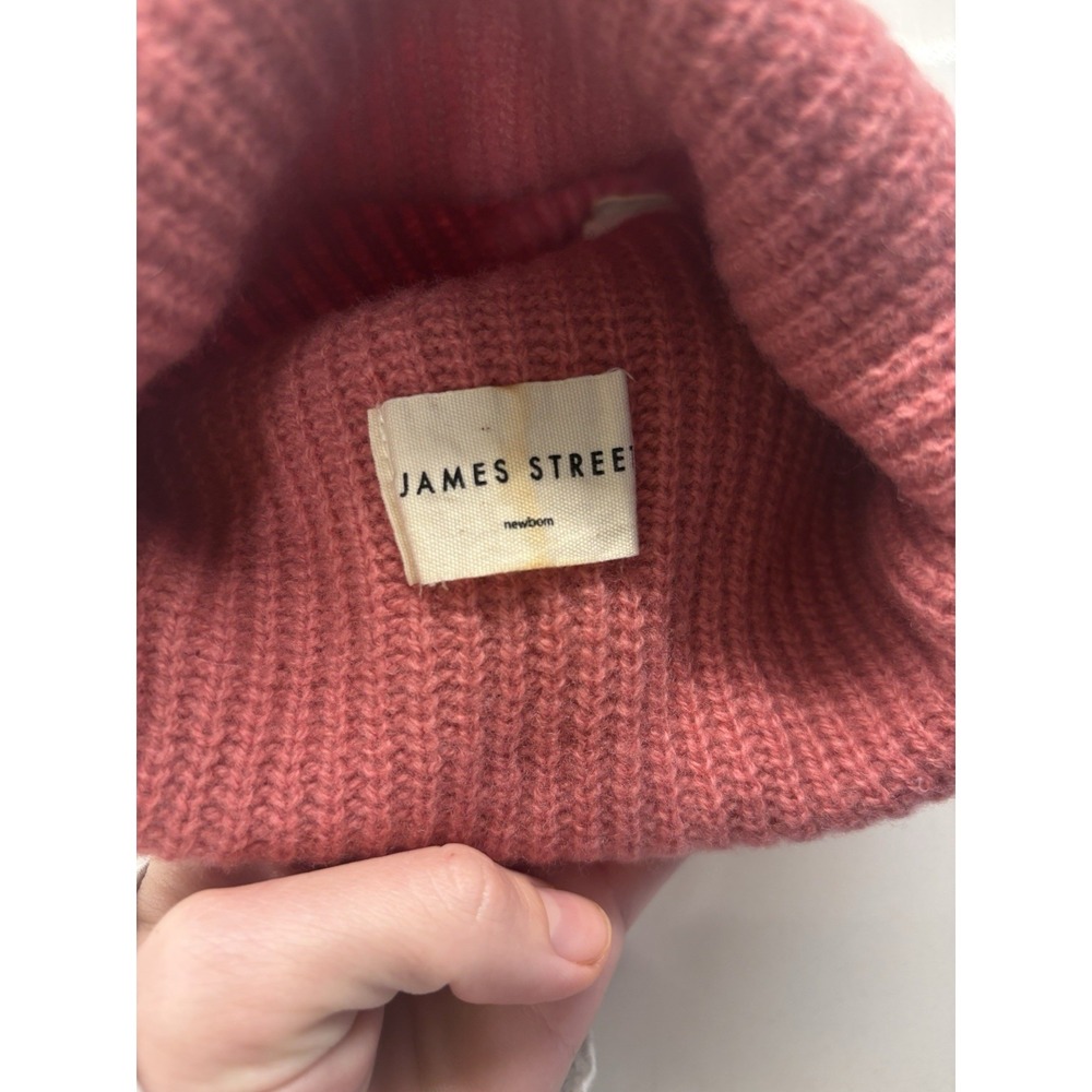 VTG HTF James Street Co. Newborn Highland Wool Port Beanie, Pink Kids - Picture 2 of 3